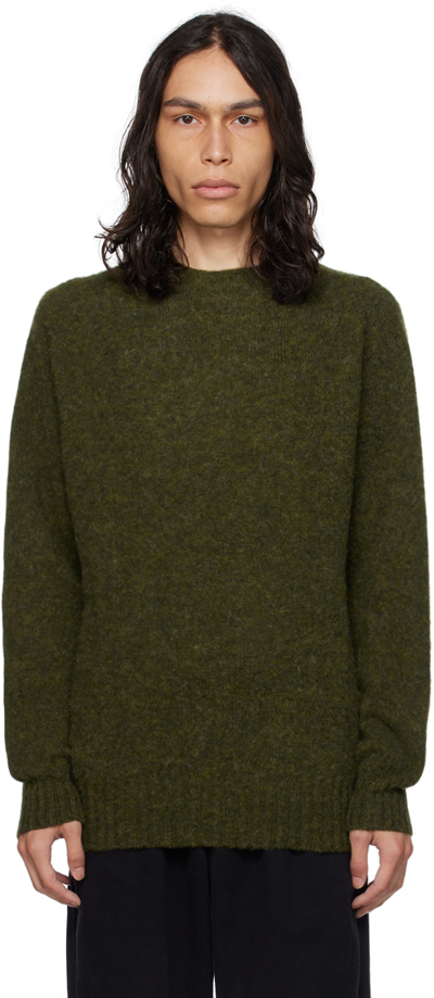 Ymc You Must Create Suedehead Crew-neck Knitted Sweater In Green