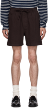 Ymc You Must Create Drawstring-waist Organic-cotton Shorts In 20-brown