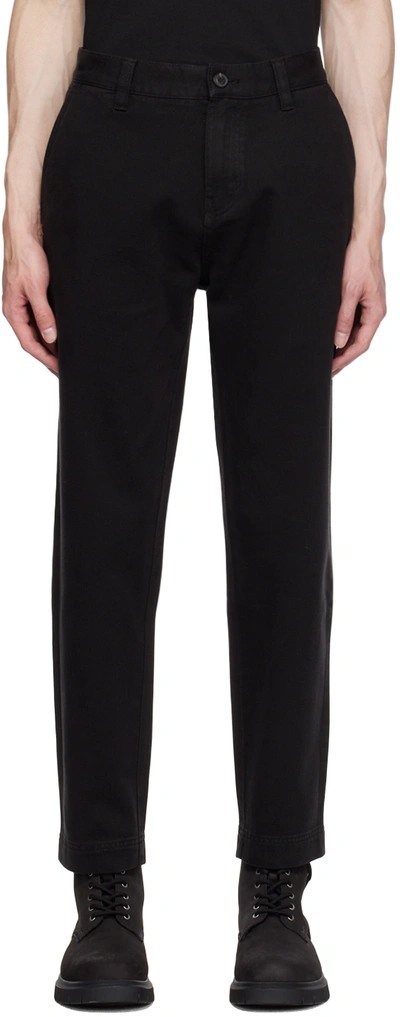 Hugo Black Tapered-fit Trousers In 001- Black