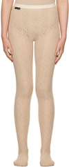 MARINE SERRE BEIGE MOON DIAMANT TIGHTS