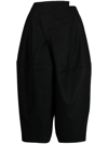 COMME DES GARÇONS ASYMMETRIC WIDE-LEG CROPPED TROUSERS