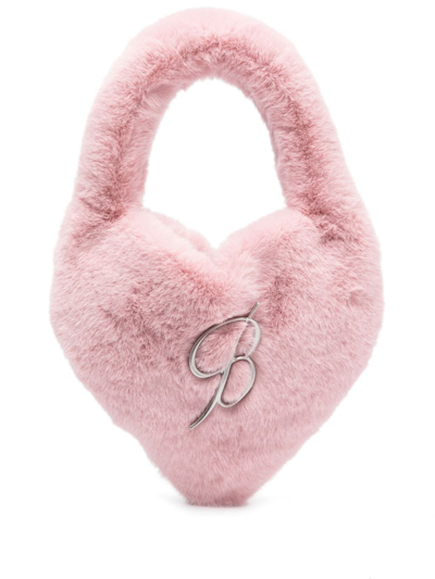 Blumarine Pink Heart Logo Bag In Nude & Neutrals