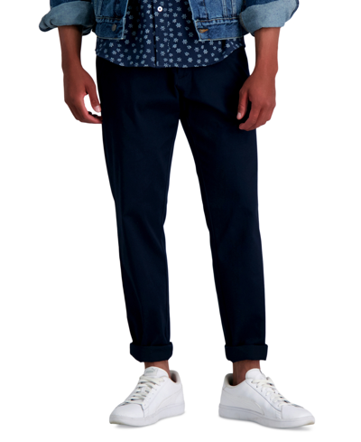 Haggar Men's Slim-fit Life Khaki Comfort Pants In Dark Navy