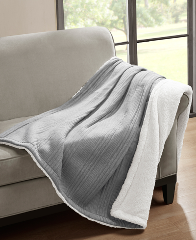 Alpine Valley Jersey Knit Throw, 50" X 60" In Gray