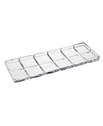 Godinger Crystal Serving Tray 13.5" L X 4.5" W With Radius Design In Clear