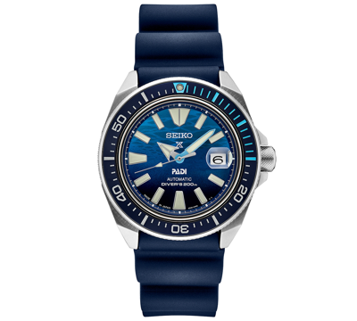 Seiko Men's Automatic Prospex Padi Special Edition Blue Silicone Strap Watch 45mm