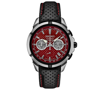 Seiko Men's Chronograph Coutura Black Perforated Leather Strap Watch 42mm In Red