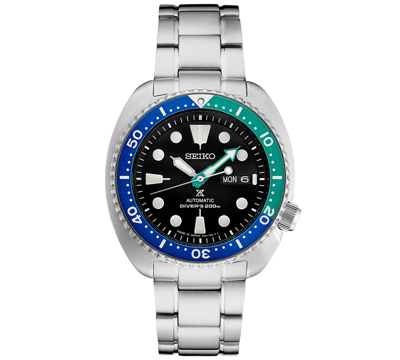 Seiko Men's Automatic Prospex Divers Tropical Lagoon Stainless Steel Bracelet Watch 45mm In Black