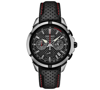 Seiko Men's Chronograph Coutura Black Perforated Leather Strap Watch 42mm In Black