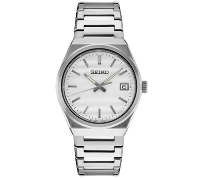 Seiko Men's Essentials Stainless Steel Bracelet Watch 39mm In Silver