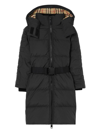 BURBERRY BELTED QUILTED PADDED COAT