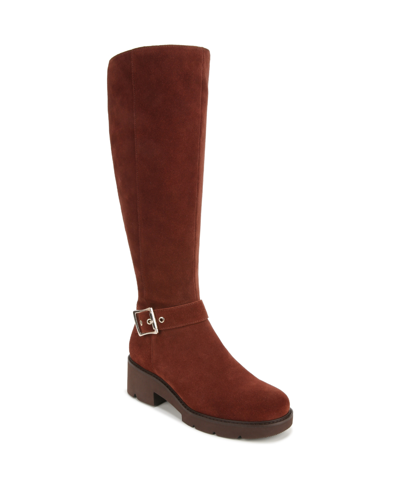Naturalizer Darry-tall Wide Calf High Shaft Boots In Cappuccino Suede