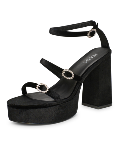 Smash Shoes Women's Brandy Stacked Platform Heels Dress Sandals In Black