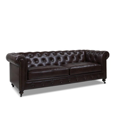Jennifer Taylor Home Winston 91" Tufted Chesterfield Sofa In Vintage-like Black Brown