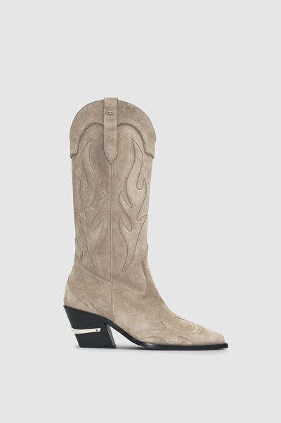 Anine Bing Mid Calf Tania Boots In Taupe Western