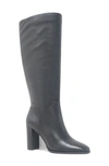 Kenneth Cole New York Lowell Womens Leather Zipper Knee-high Boots In Black Leather