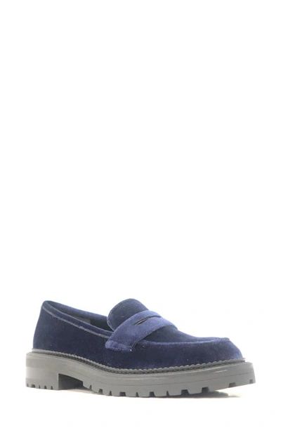 Kenneth Cole New York Fatima Lug Sole Penny Loafer In Navy - Velvet