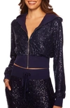 Susana Monaco Sequin Hoodie In Thunder