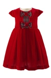 Rachel Riley Baby Girls Red Crushed Velvet Dress In Red