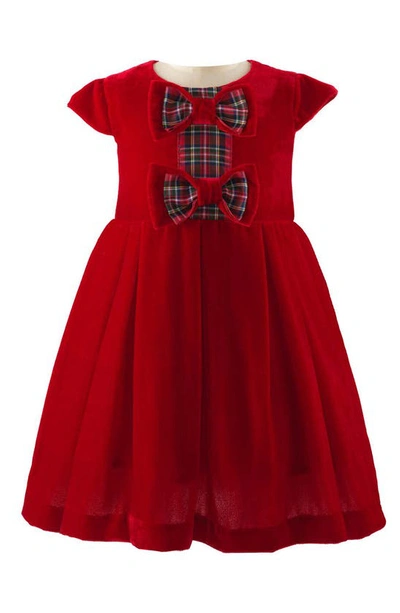 Rachel Riley Baby Girls Red Crushed Velvet Dress