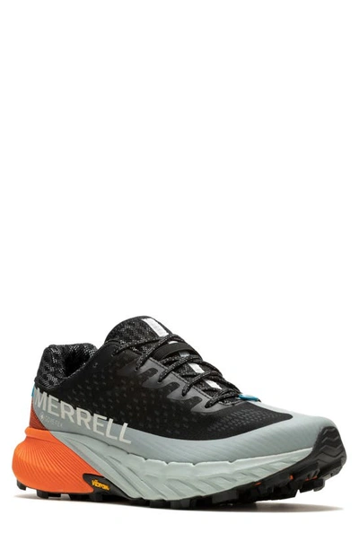 Merrell Agility Peak 5 Gore-tex® Waterproof Running Shoe In Black/ Tangerine