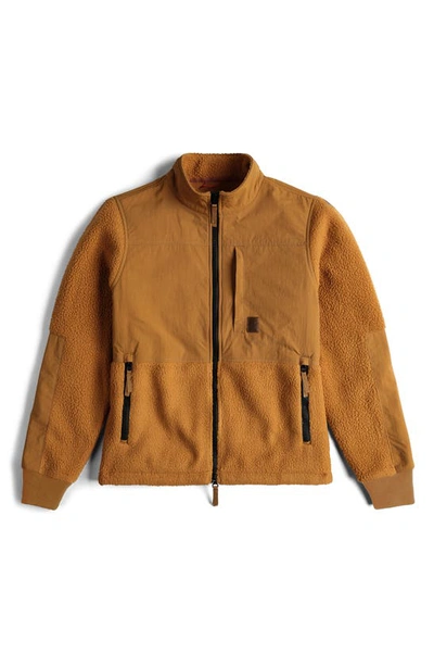 Topo Designs Subalpine Faux Shearling Fleece Jacket In Brown