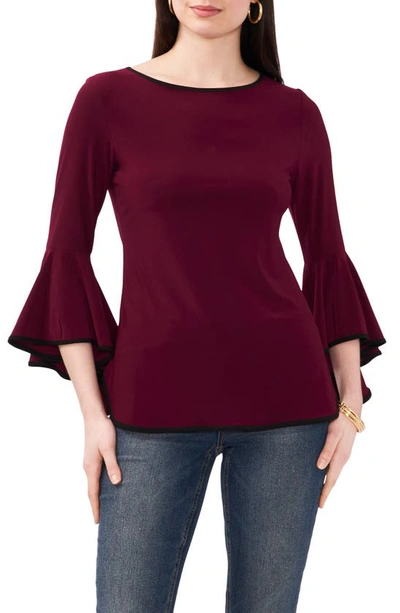 Chaus Bell Sleeve Top In Mulberry