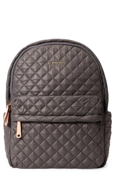 Mz Wallace Women's City Quilted Nylon Backpack In Medium Grey