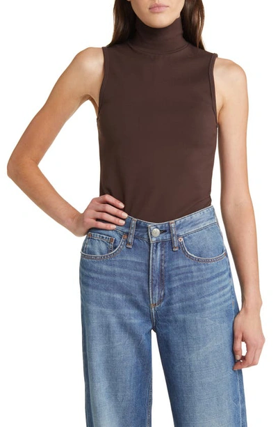 Rag & Bone Irina Turtleneck Ponte Tank In Brown