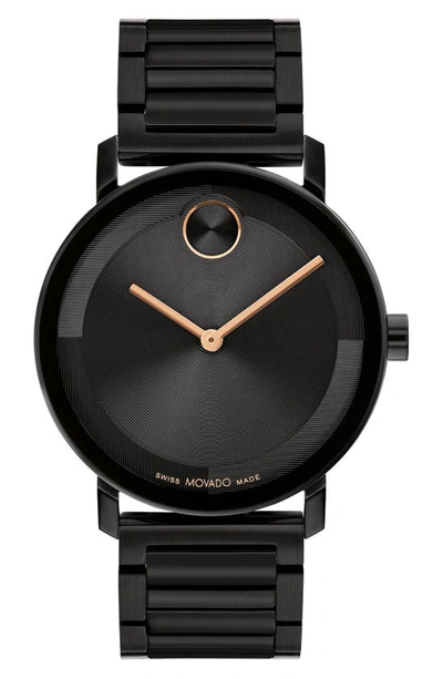 Movado Men's Bold Evolution 2.0 Swiss Quartz Ionic Plated Black Steel Watch 40mm