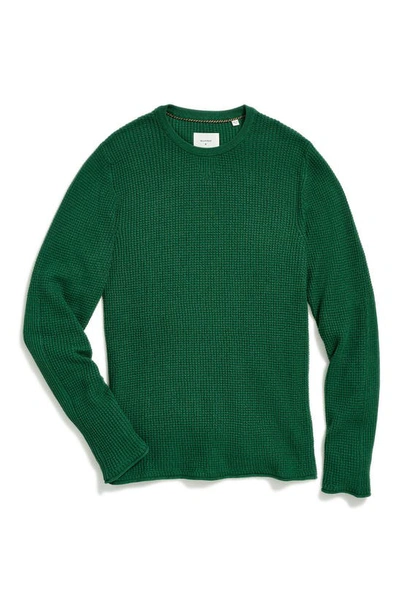 Billy Reid Mini Waffle Crewneck T-shirt In Emerald