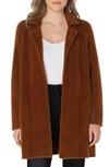 Liverpool Los Angeles Textured Open Front Cardigan In Penny Brown