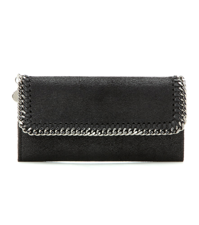 Stella Mccartney Falabella Flap Wallet In Black