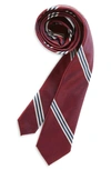 Nordstrom Kids' Luke Stripe Silk Blend Tie In Burgundy Luke Open Stripe