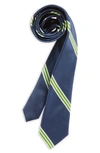 Nordstrom Kids' Luke Stripe Silk Blend Tie In Navy Luke Open Stripe