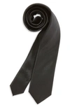 Nordstrom Kids' Ugo Solid Satin Tie In Black Ugo Satin