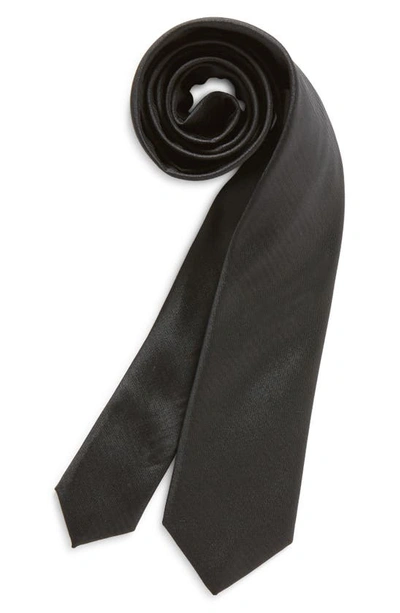 Nordstrom Kids' Ugo Solid Satin Tie In Black Ugo Satin