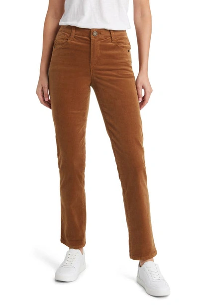Wit & Wisdom 'ab'solution Corduroy Straight Leg Pants In Roasted Pecan