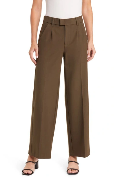 Wit & Wisdom 'ab'solution Skyrise Wide Leg Pants In Duffel Green