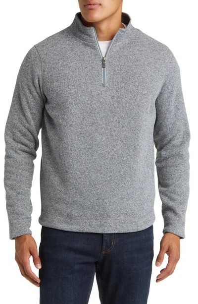 Peter Millar Crown Sweater Fleece Quarter Zip Pullover In Gale Grey