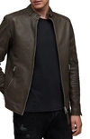 Allsaints Zip Front Cora Jacket In Brown