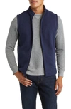 Peter Millar Crown Sweater Fleece Zip-up Vest In Navy