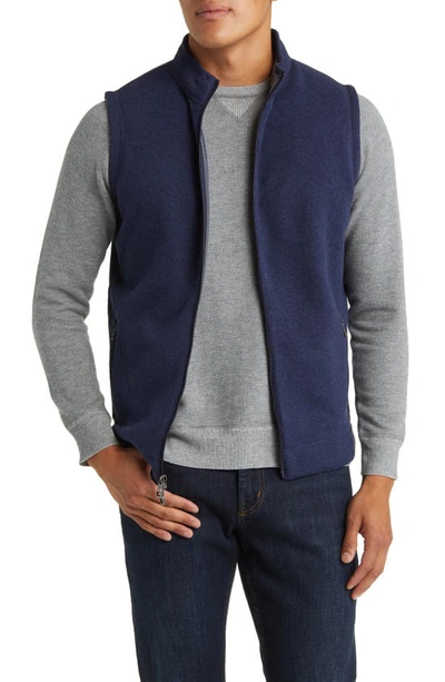 Peter Millar Crown Sweater Fleece Zip-up Vest In Navy