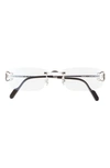 Cartier 56mm Rimless Rectangular Reading Glasses In Platinum