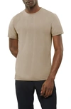 Cuts Trim Fit Split Hem Crewneck T-shirt In Stone