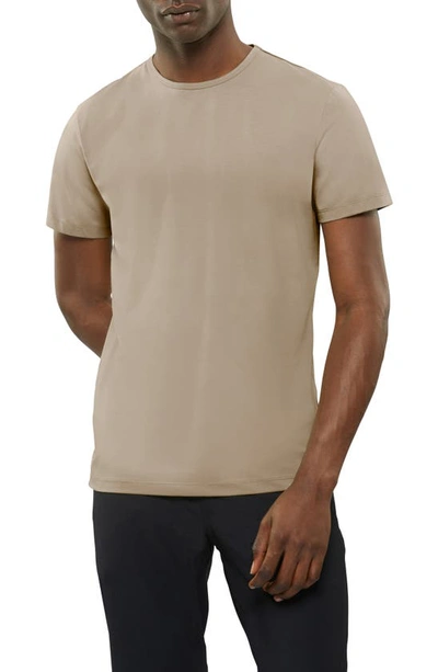 Cuts Trim Fit Split Hem Crewneck T-shirt In Stone