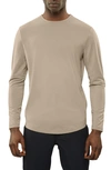 Cuts Crewneck Long Sleeve T-shirt In Stone