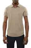 Cuts Trim Fit Cotton Blend Polo In Stone