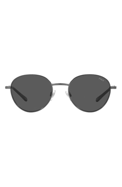 Polo Ralph Lauren 51mm Round Sunglasses In Grey