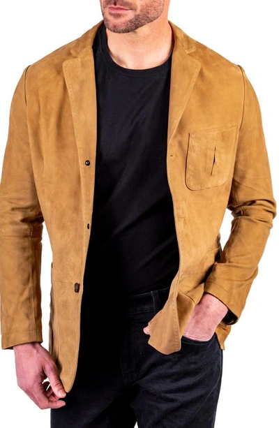 Comstock & Co. Confidant Suede Jacket In Fawn